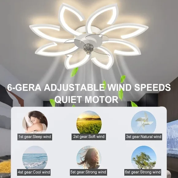 Flower Ceiling Light and Fan - Picture 4 of 11